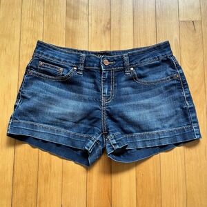 DH3 Mia Denim Shorts Womens Size 2 Blue Distressed Cuffed Casual Summer